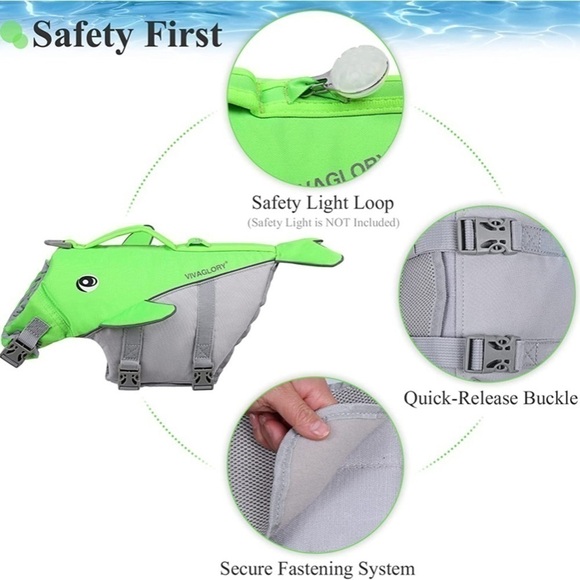 DOG Life Vest Bright Green - Picture 3 of 9